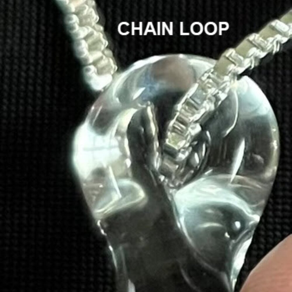 Vintage Lampwork Art Glass Pendant with 3D Blue Flower + Sterling Silver Chain - Picture 3 of 7